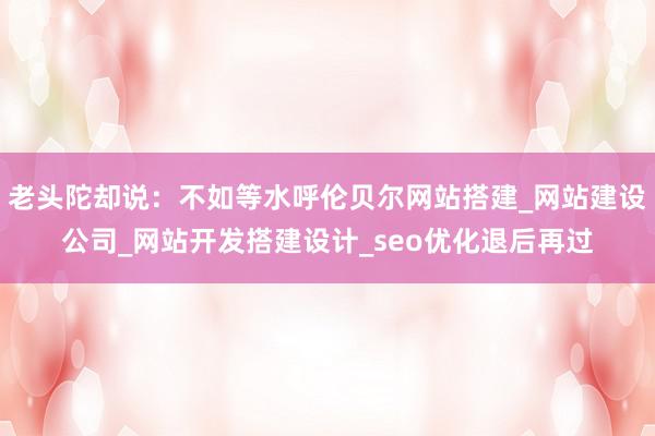 老头陀却说：不如等水呼伦贝尔网站搭建_网站建设公司_网站开发搭建设计_seo优化退后再过